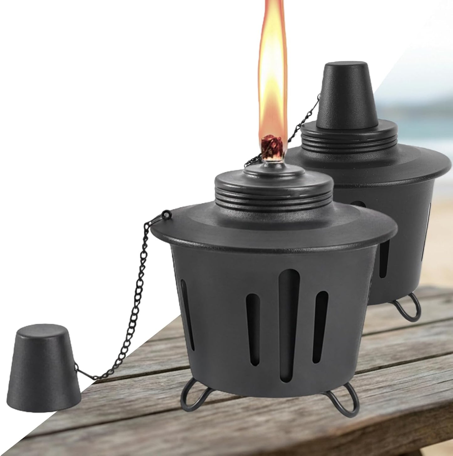 Antorcha Mesa Citronela Metal 15oz Set 2 Exteriores