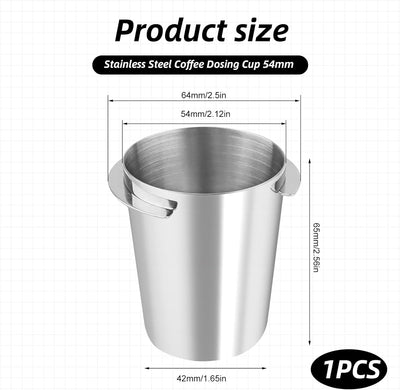Taza dosificadora café acero inox 2.126pulg plata