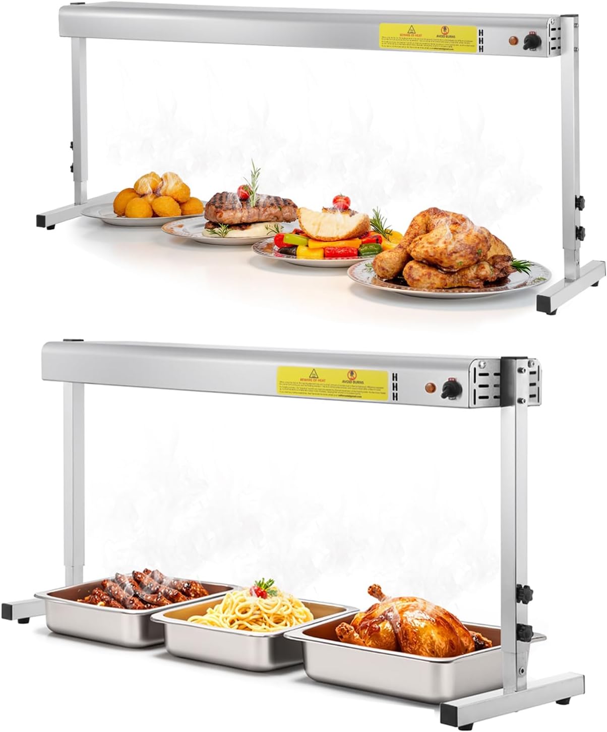Lámpara calor acero inox para buffet y cocina