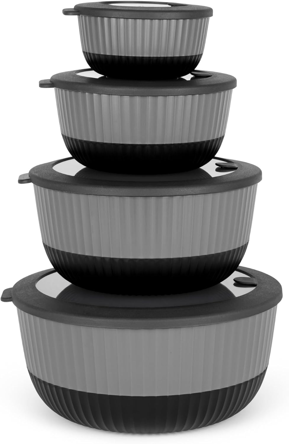 Juego de tazones para mezclar sin BPA color negro