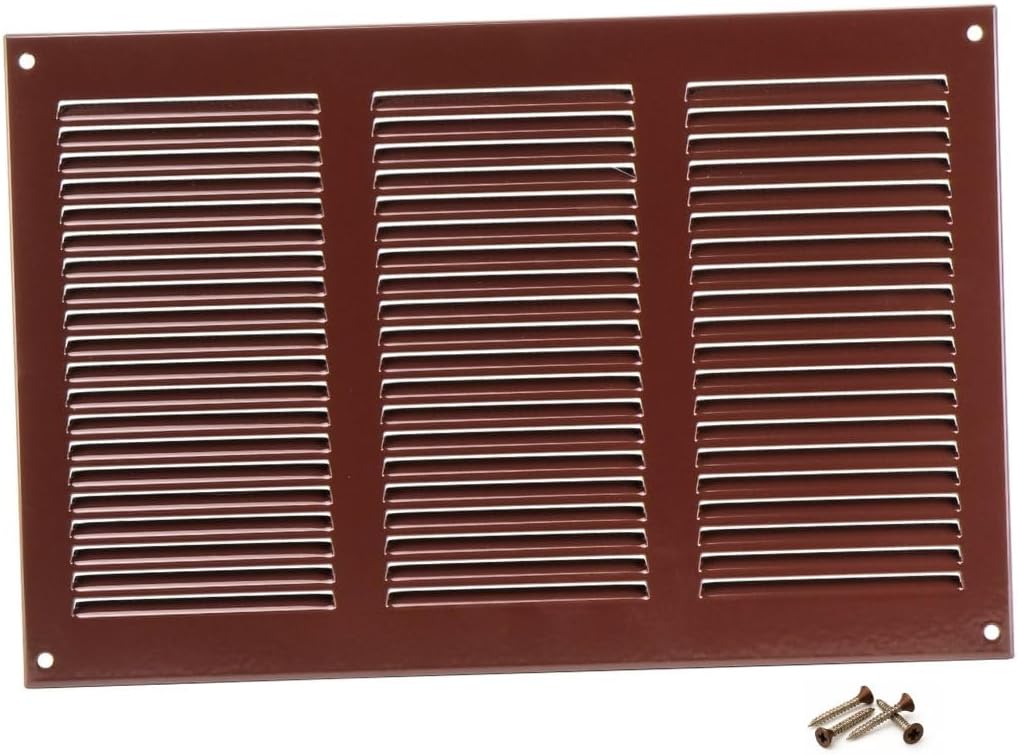 Cubierta ventilación marrón 10x6pulg rejilla metal
