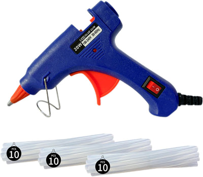 Mini pistola pegamento azul con 30 barras baja temp manualidades