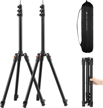 Soporte foto aluminio ajustable 78.7pulg set 2 trípodes estudio