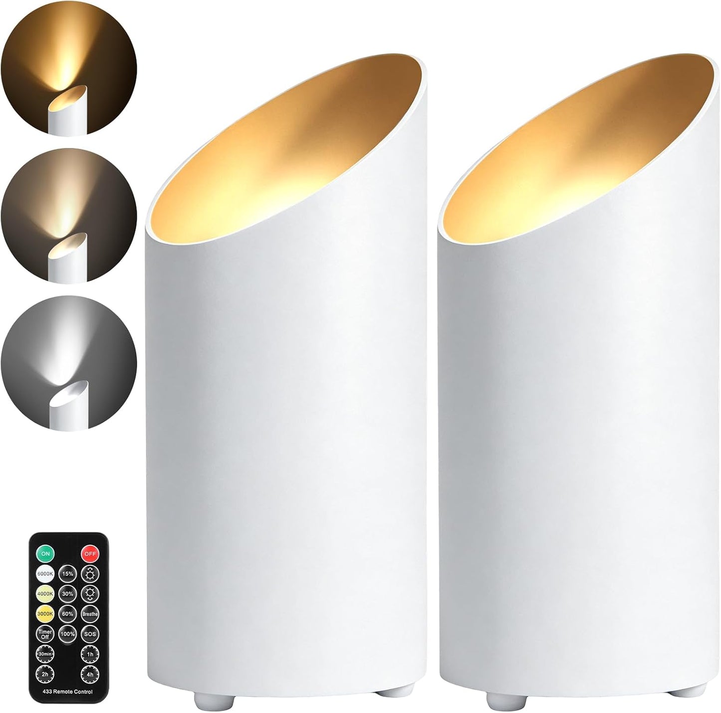 Luz piso inalámbrica LED 6000K con control remoto y 3 temperaturas