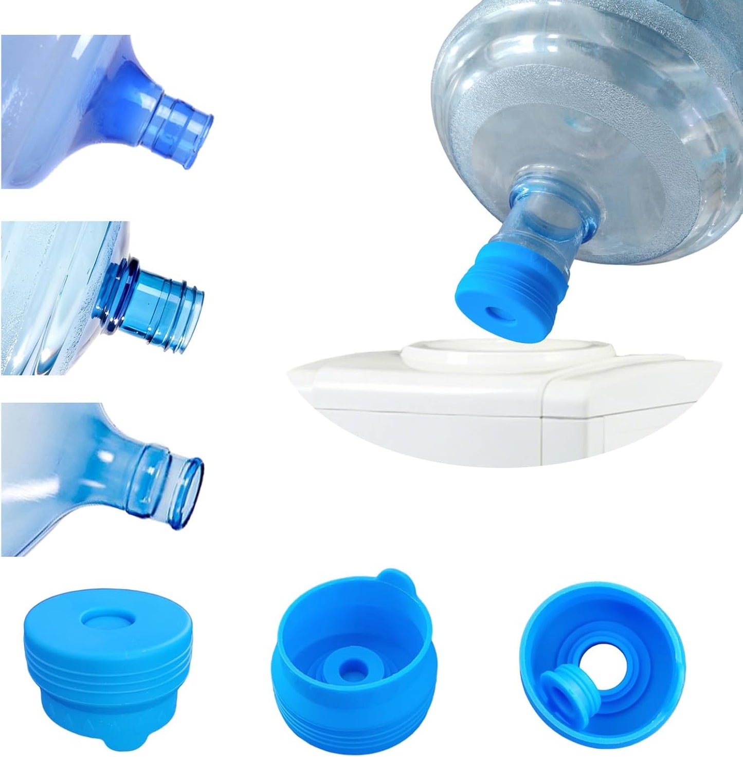 3 Tapas Reutilizables Silicona para Jarra 3 y 5 Galones