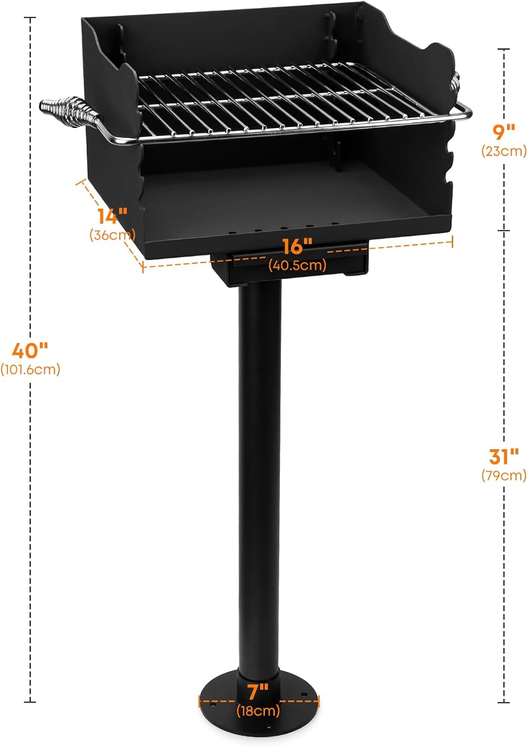 Barbacoa carbón acero inox rejilla camping patio