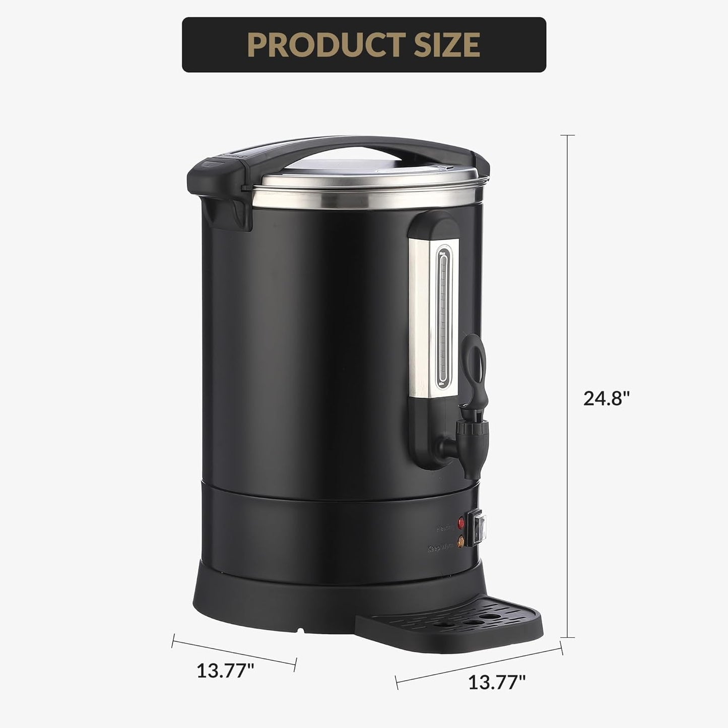 Urna café 120 tazas acero inox 18L dispensador eléctrico