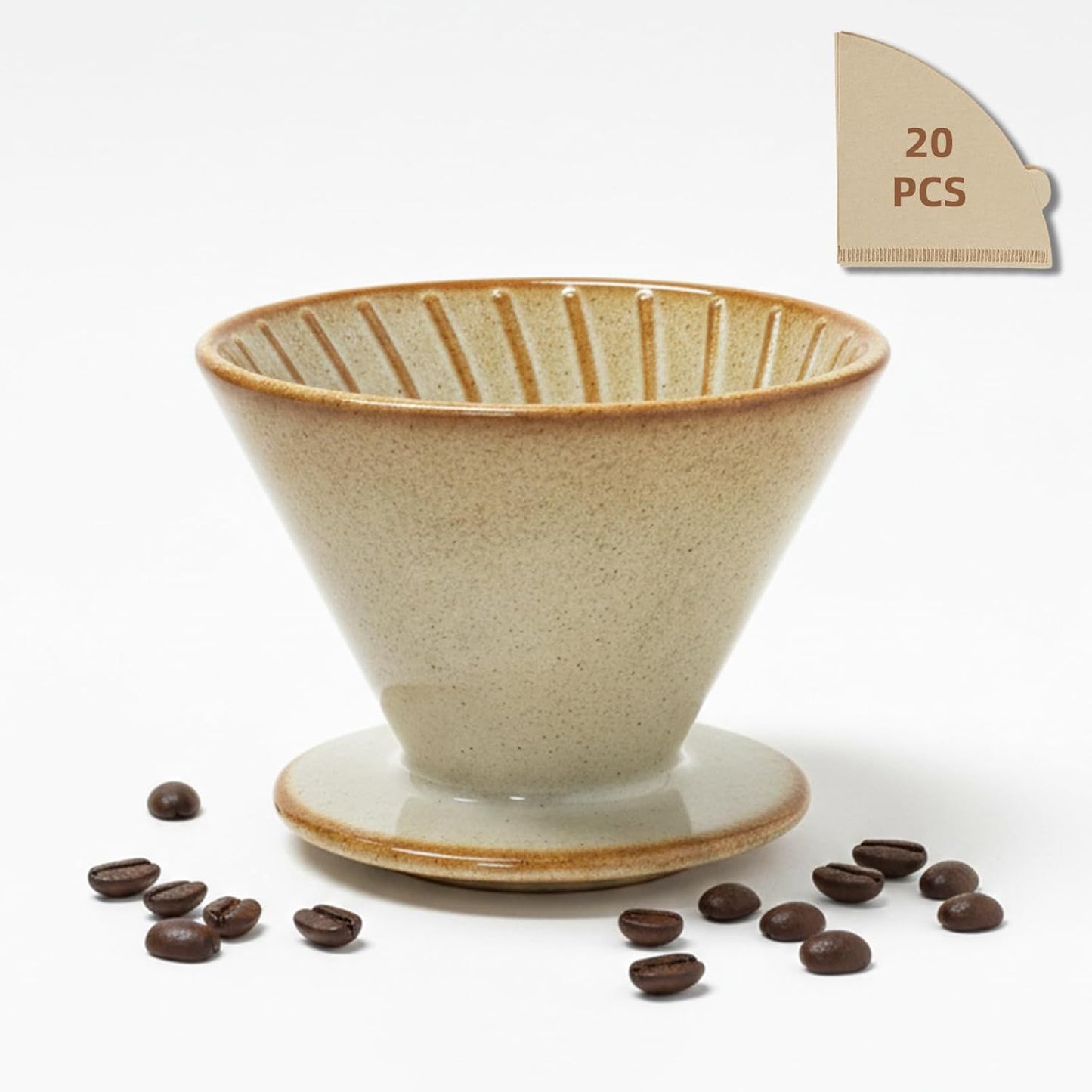 Gotero cerámica para cafetera portátil reutilizable amarillo