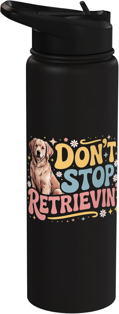 Botella agua acero inox aislada perro golden retriever