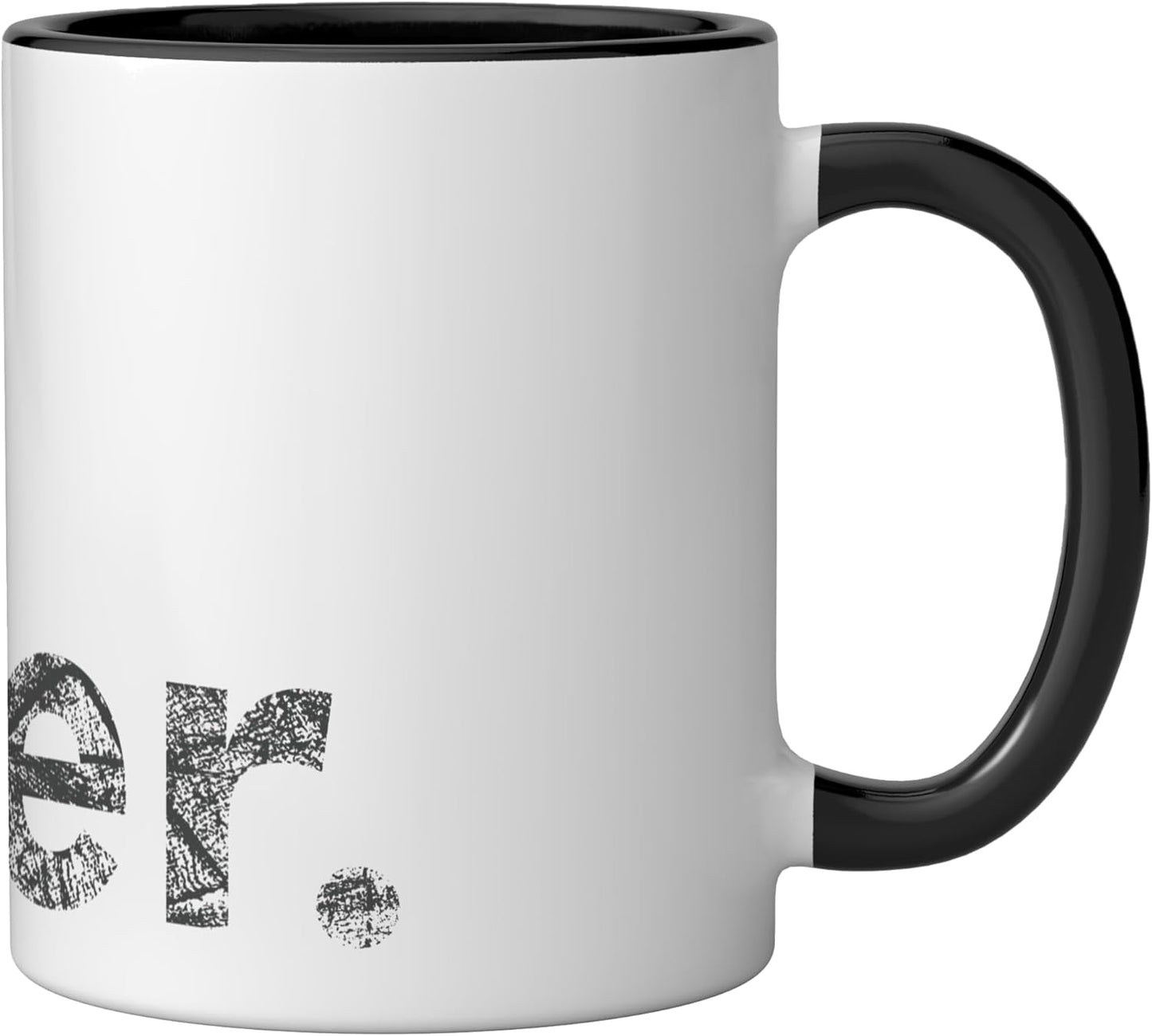Taza Cerámica Diseño Desgastado Negro/Blanco