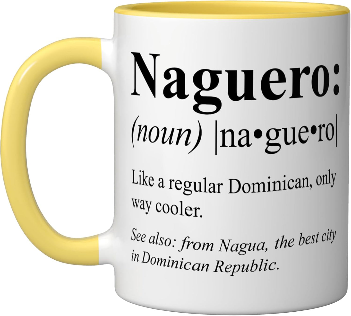 Taza Cerámica Naguero Definición Amarillo Blanco