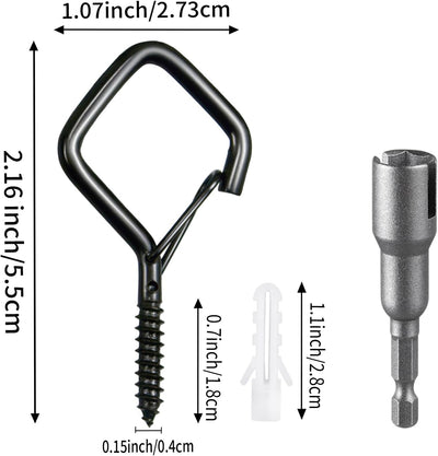 Ganchos techo negro 2.2pulg resistente luces colgantes