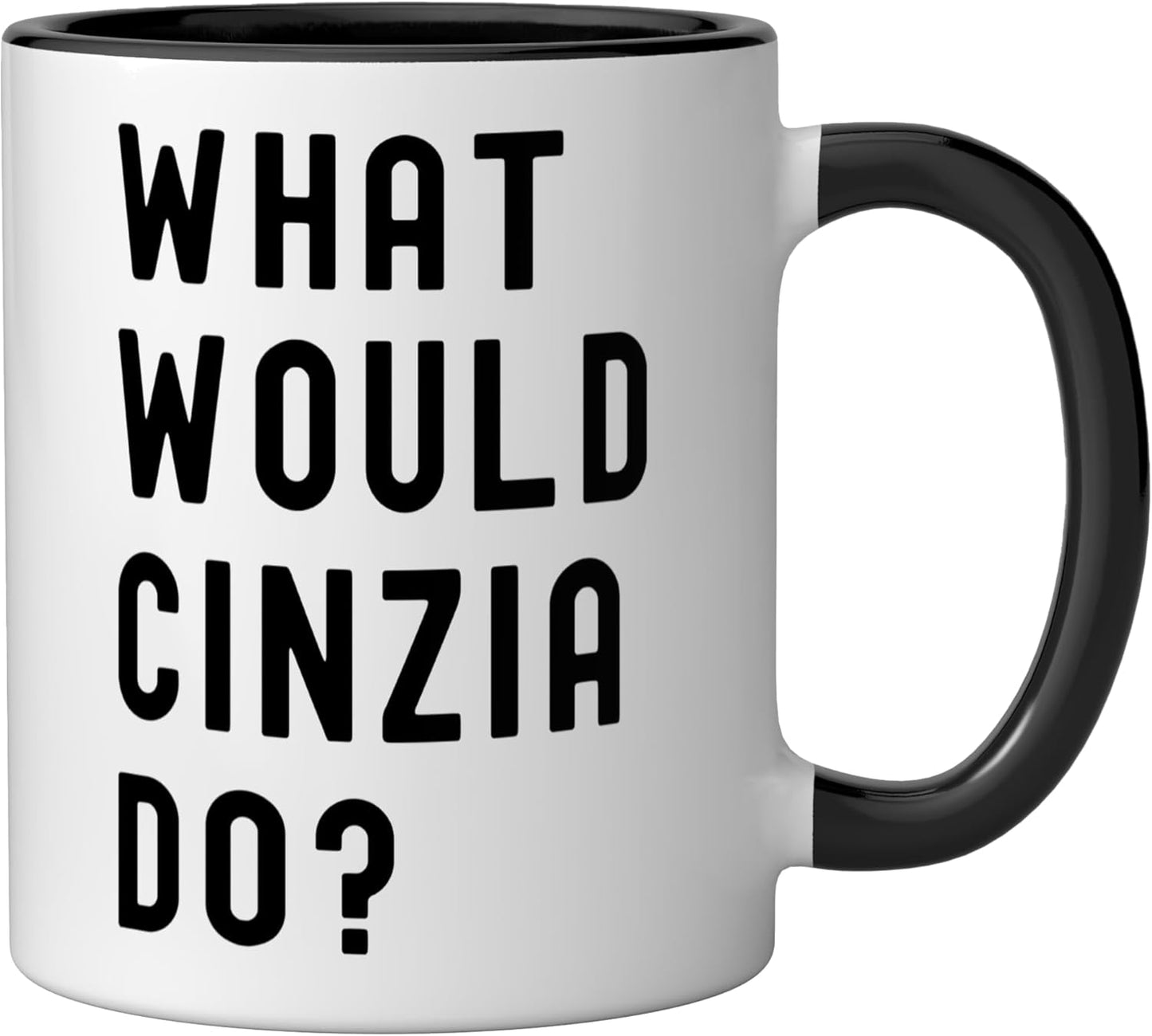 Taza de cerámica What Would Cinzia Do? Negro/Blanco