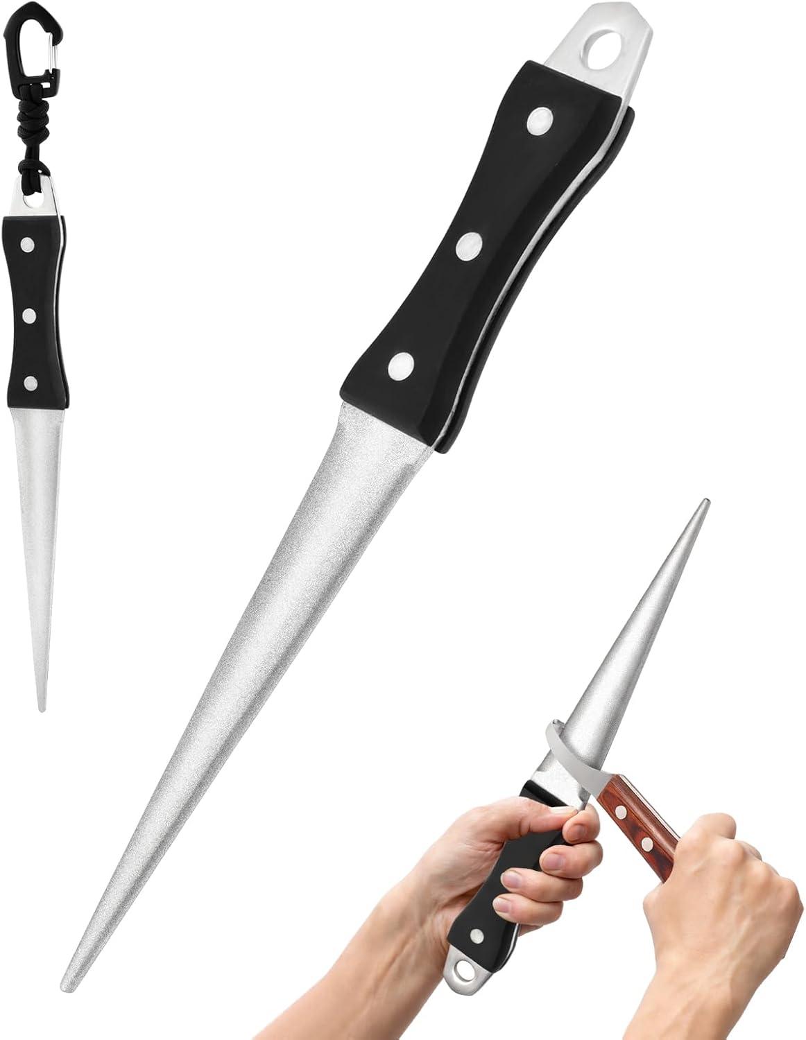 Afilador de cuchillos de pezuña con cuerda para colgar 10 pulgadas