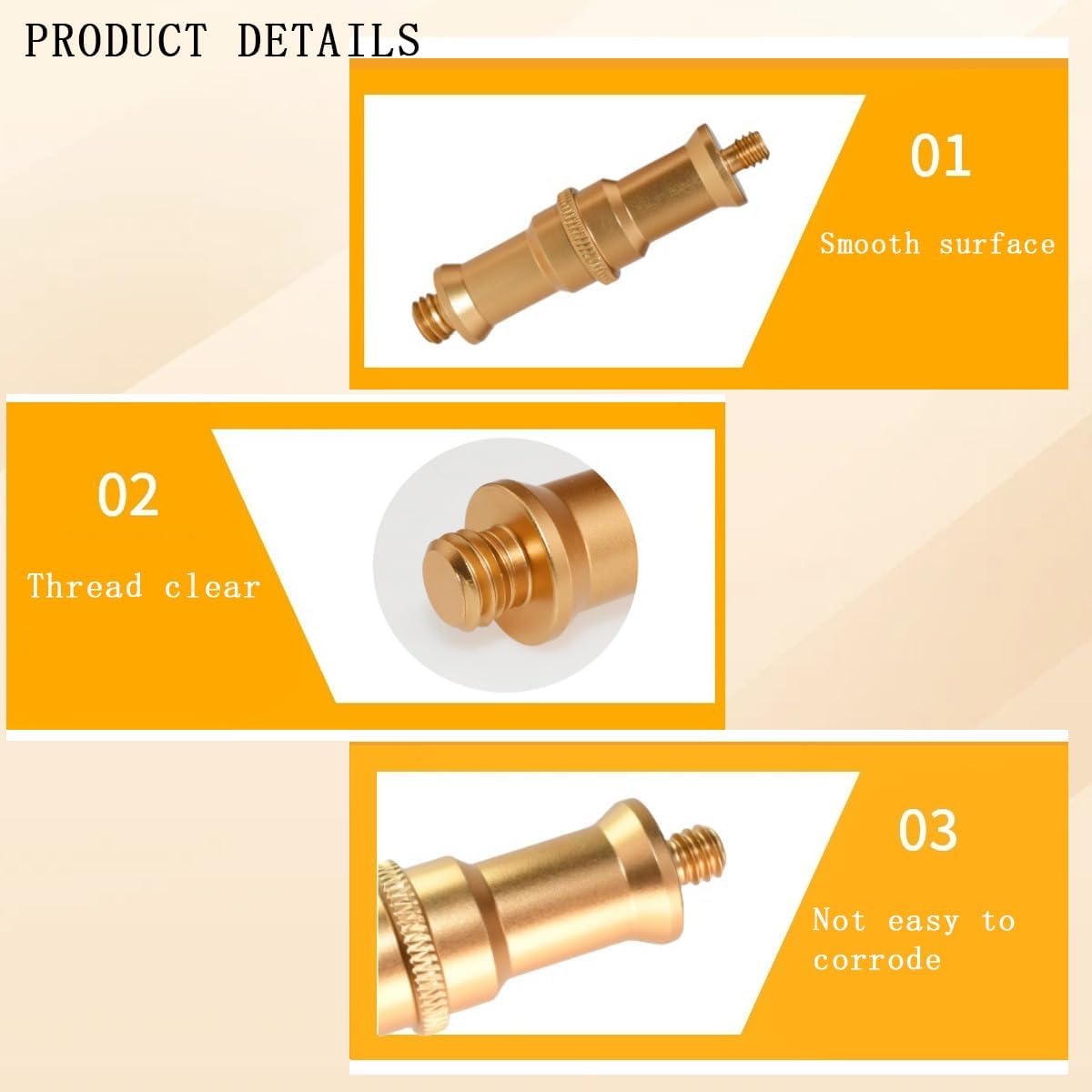 Adaptador trípode 1/4 a 3/8 pulg espiga soporte luz estudio