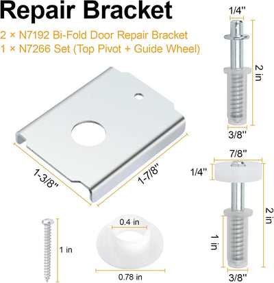Kit reparación puerta plegable madera 1-3/8pulg