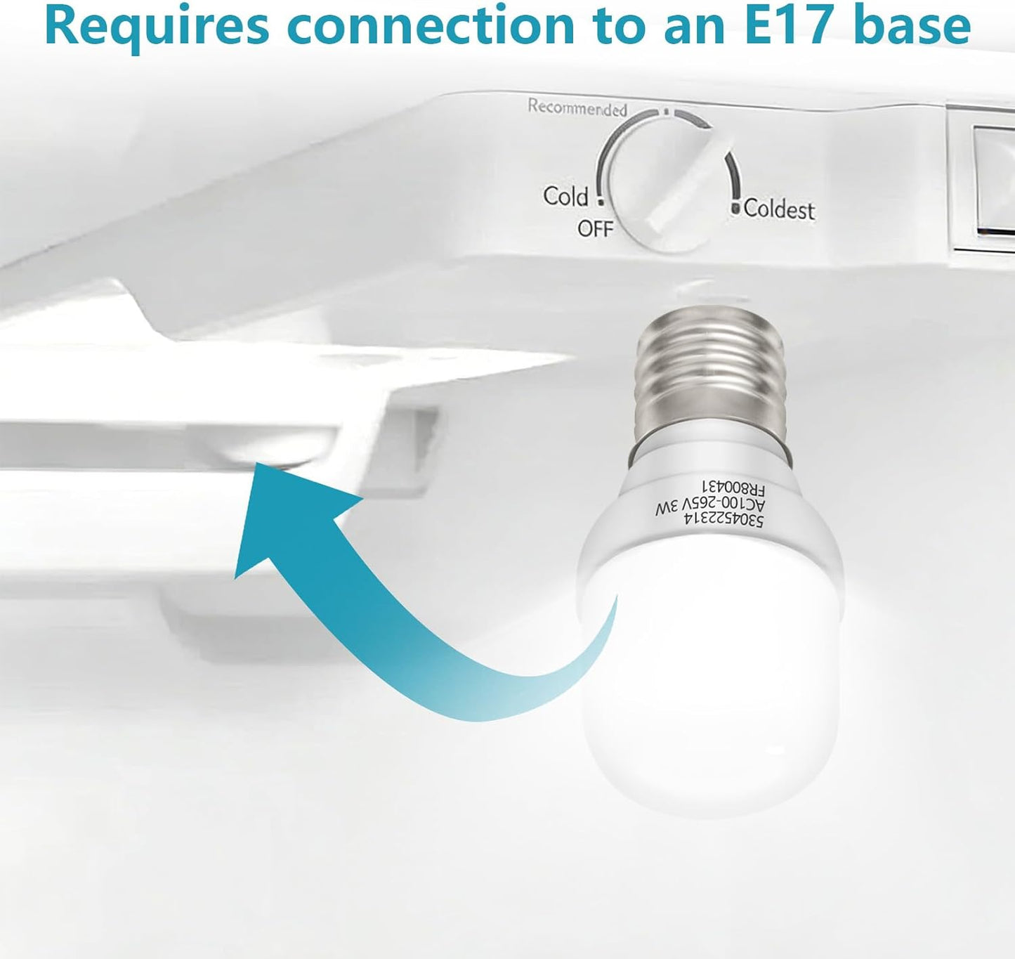 Lámpara frigorífico E17 3W universal para congelador