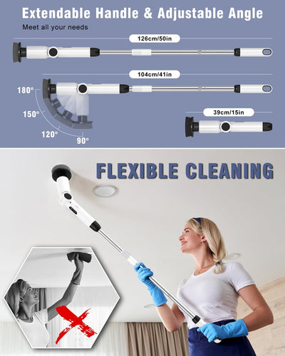 Limpiador baño IPX8 110lb 9 cepillos 2 velocidades
