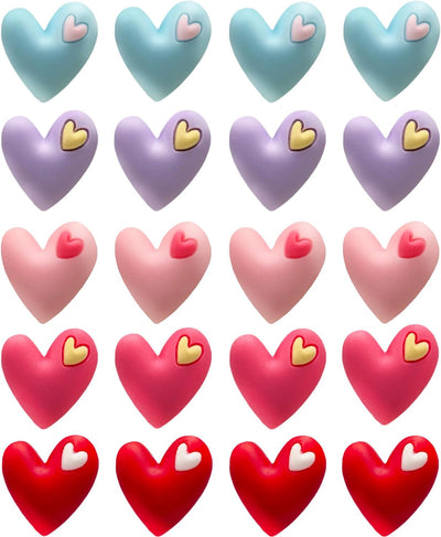 Imanes decorativos de corazón coloridos para refrigerador y oficina 20 unidades
