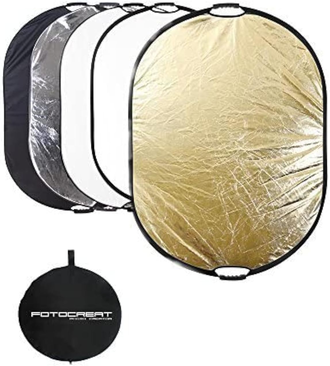 Reflector 5en1 ovalado 60x80pulg translúcido plegable estudio