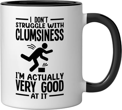 Taza Cerámica para Personas Clumsy Negro/Blanco