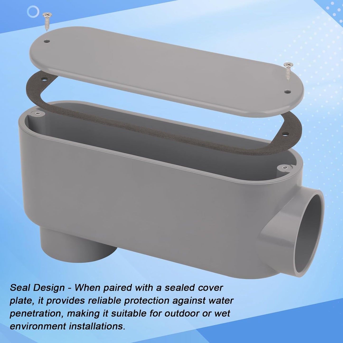 Cuerpo conducto PVC 2pulg tipo LB gris