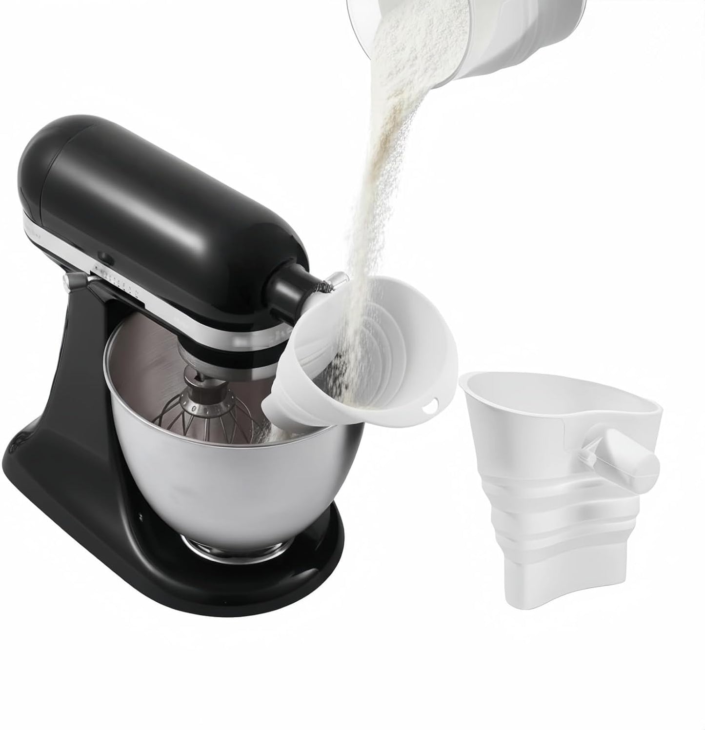 Embudo silicona plegable para batidora 4.5-5qt blanco