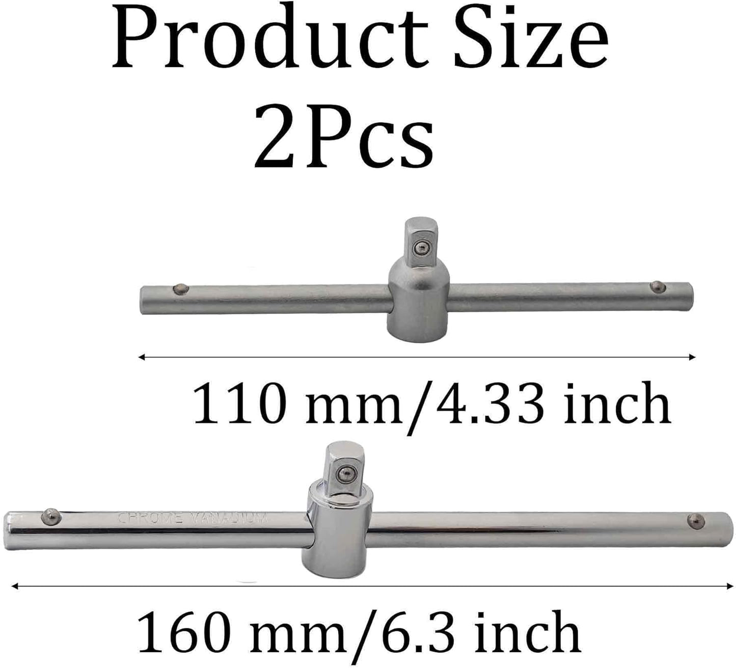 2 Llaves deslizantes T 1/4 y 3/8 pulg acero cromo vanadio