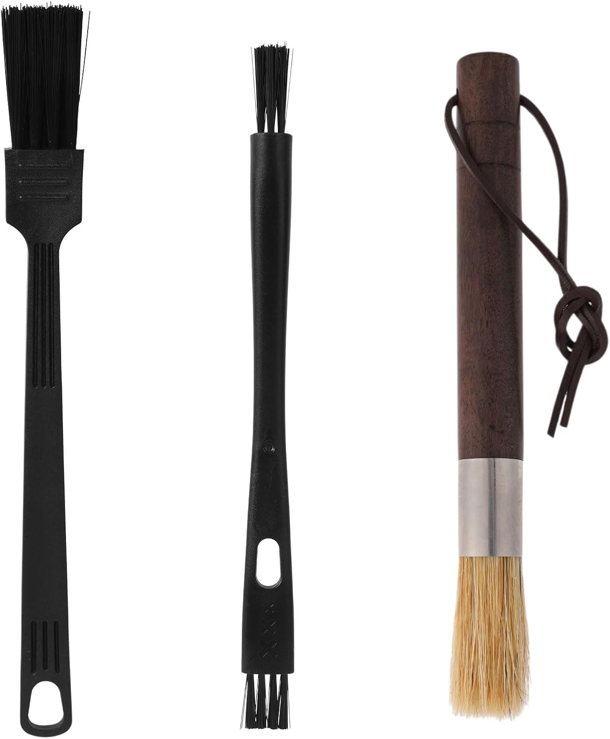 Set 3 cepillos limpieza molinillo café mango madera
