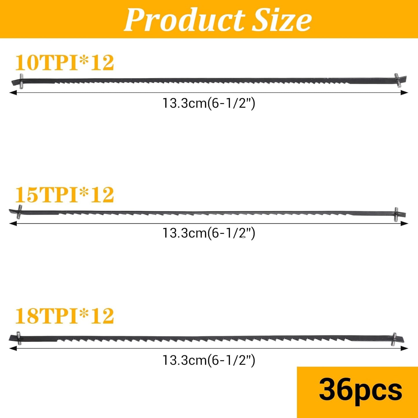 Paquete 36 Hojas Sierra Desplazamiento Madera 5pulg 10-18TPI