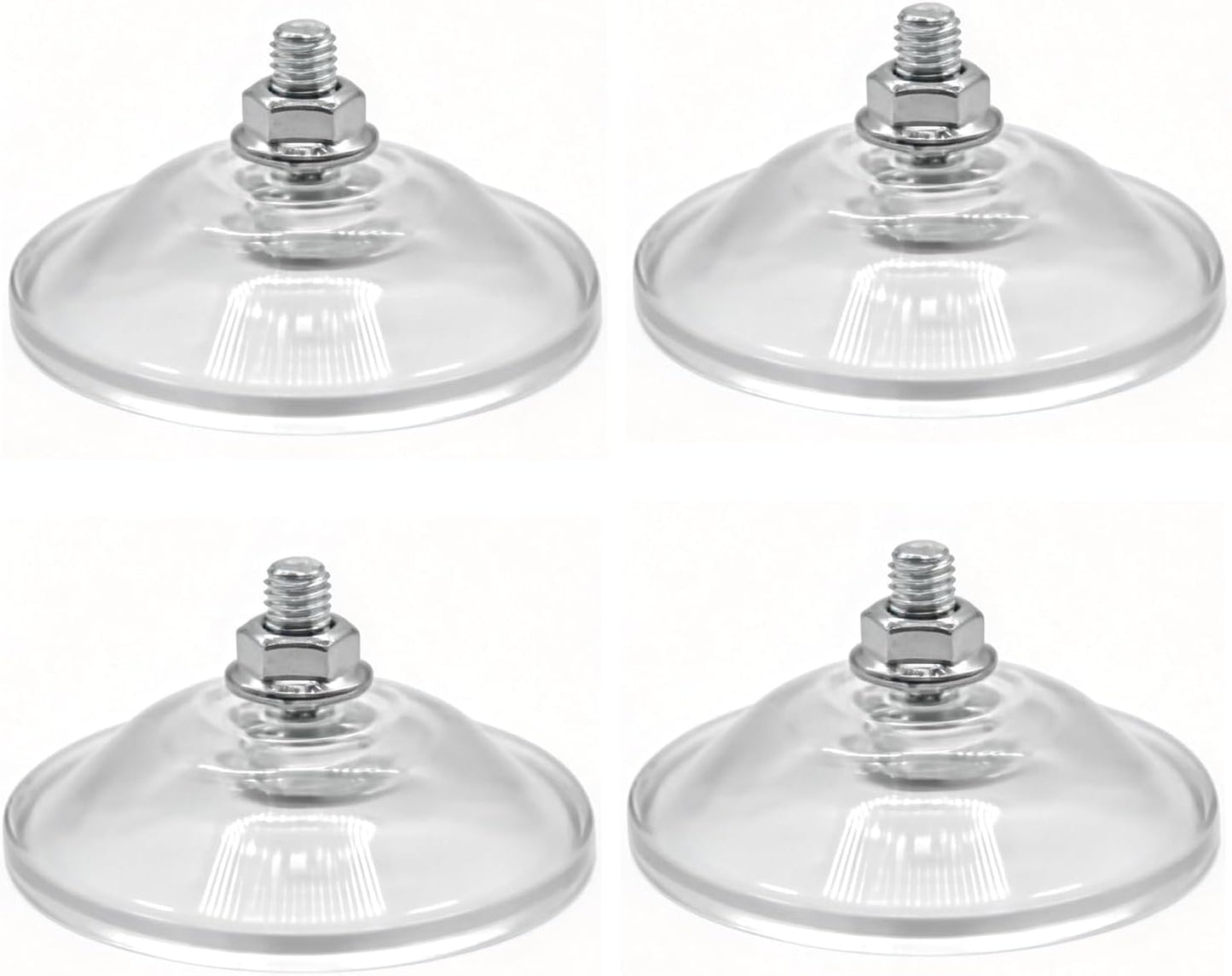 8 Ventosas Fuertes PVC Transparente para Vidrio
