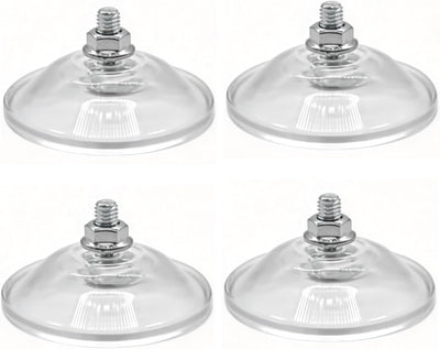 8 Ventosas Fuertes PVC Transparente para Vidrio
