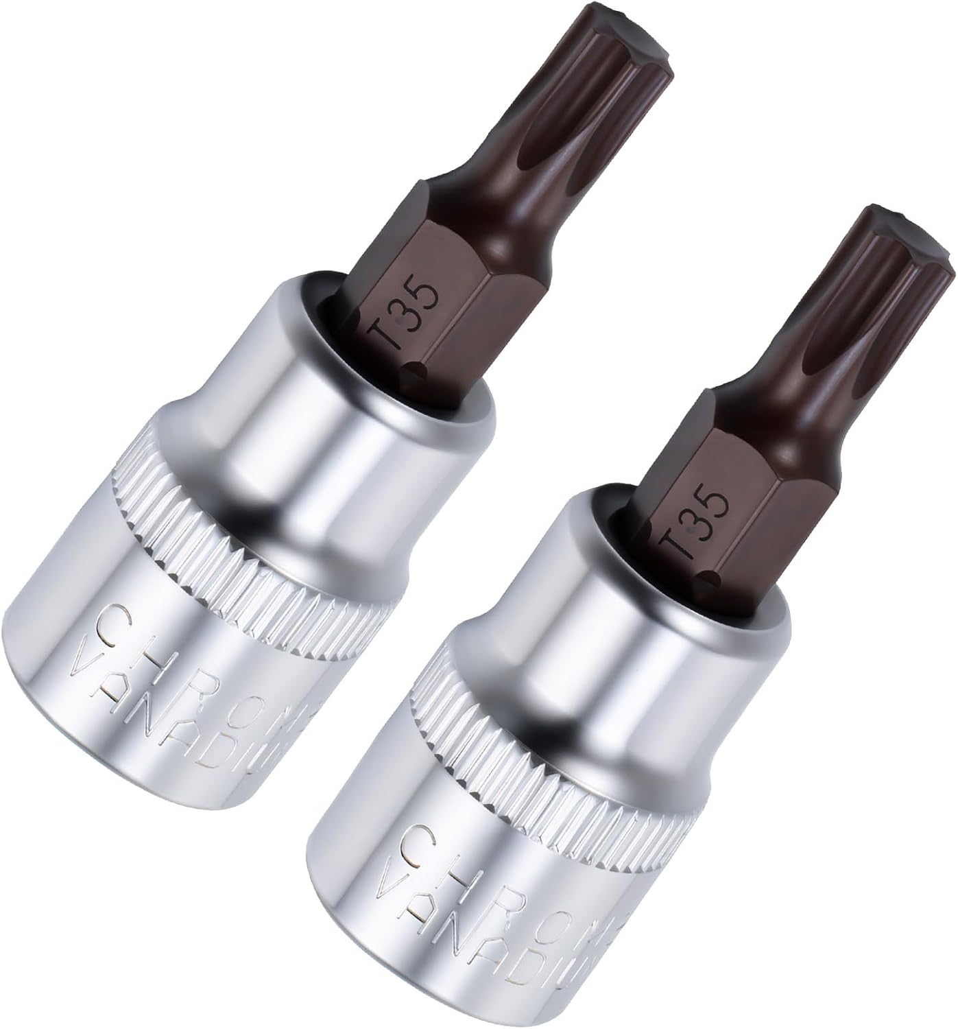 Set 2 llaves vaso Torx T35 3/8pulg acero S2