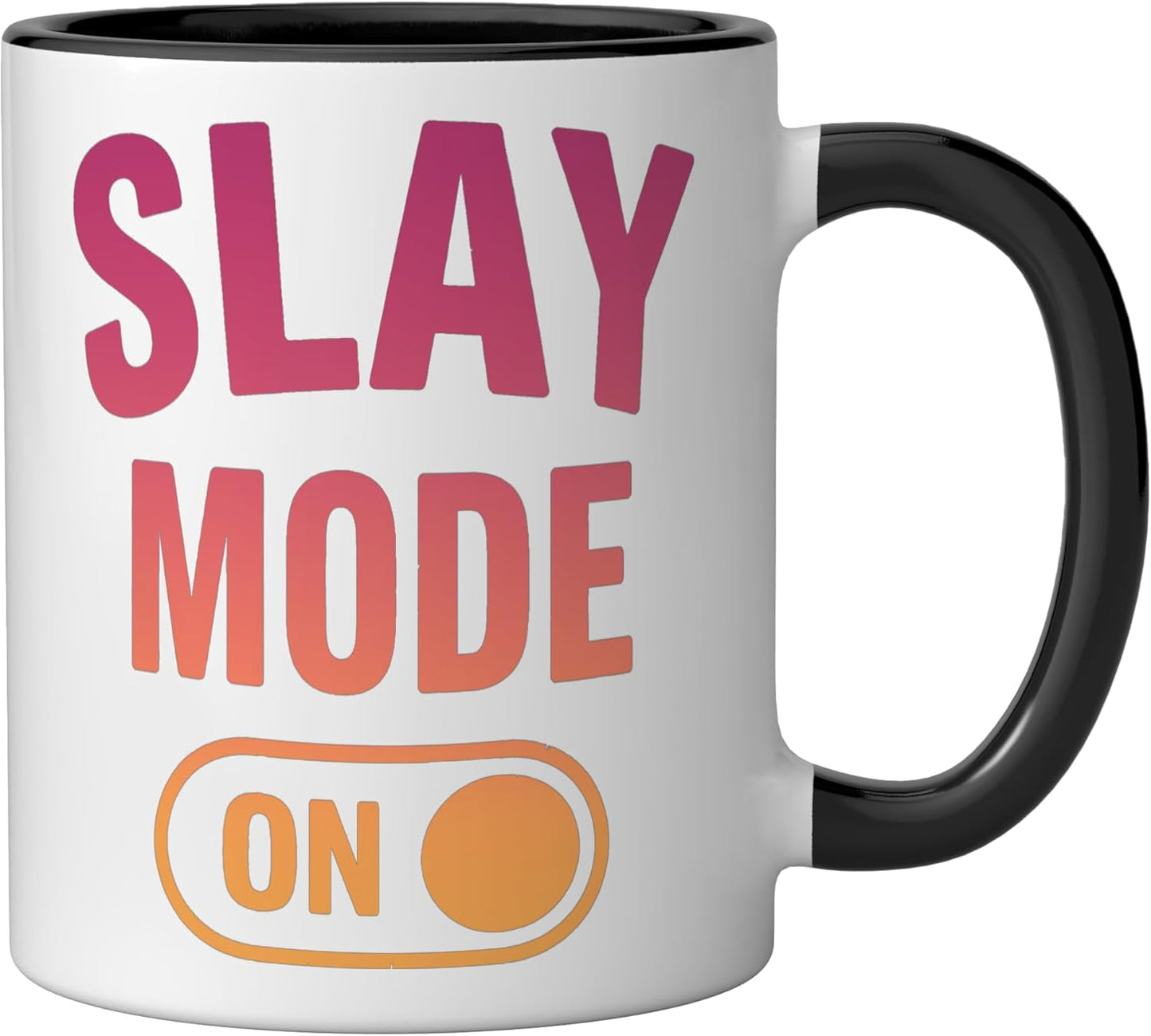 Taza cerámica divertida Girls Trip Slay Mode On Baddie negra/blanca
