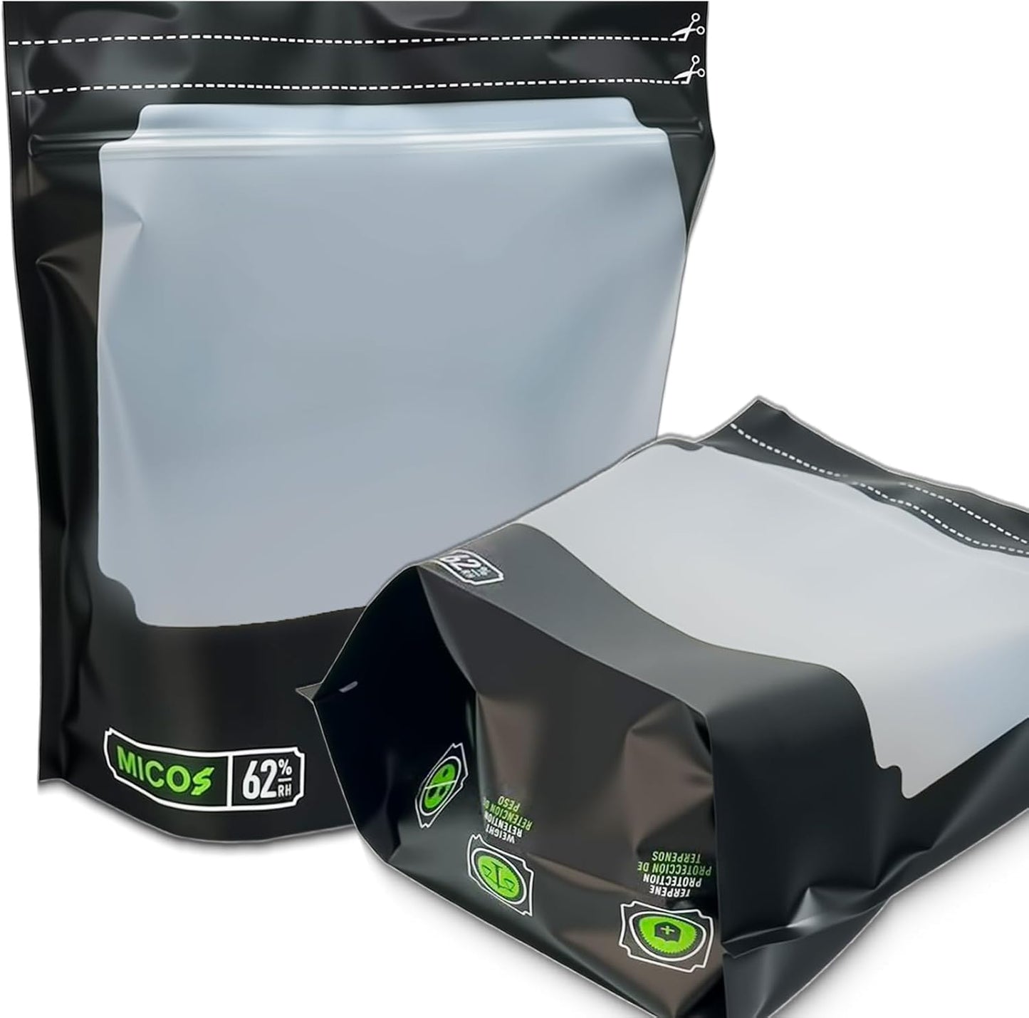 5 Bolsas Control Humedad 1lb Reutilizables 62%RH Sellables 16oz