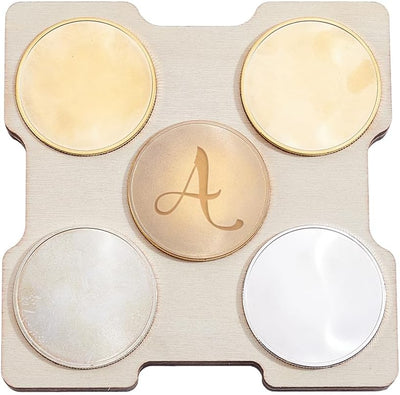 Plantilla monedas madera grabador láser soporte cuadrado 1.5pulg