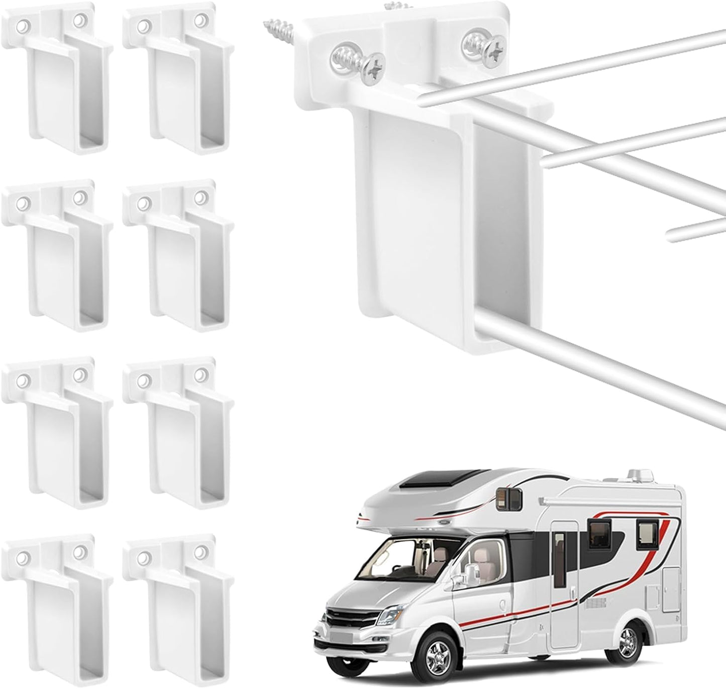 Pack 12 Soportes Estante Plástico Sujetadores Pared