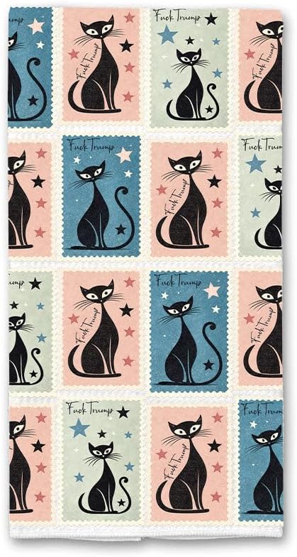 Toalla de cocina con gatos estilo mid century anti trup