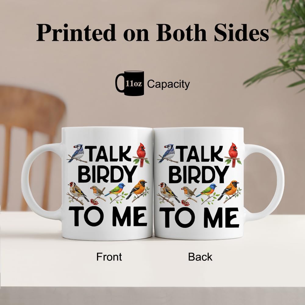 Taza de cerámica divertida doble cara birdy talk 11 oz