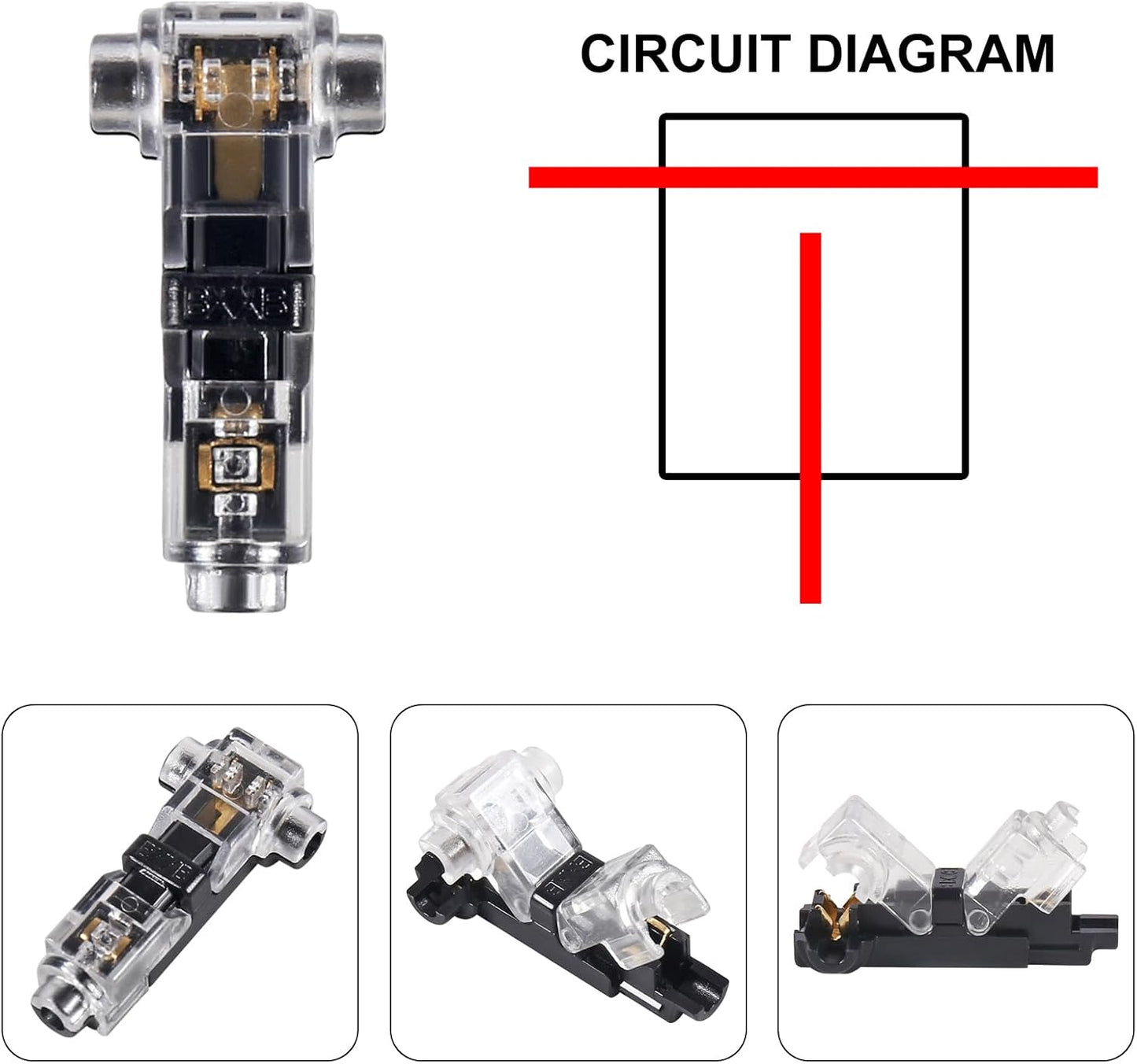 20 Pzas Conector T Cable 1 Vía Universal Sin Soldadura