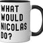 Taza cerámica What Would Nicolas Do? Negro/Blanco