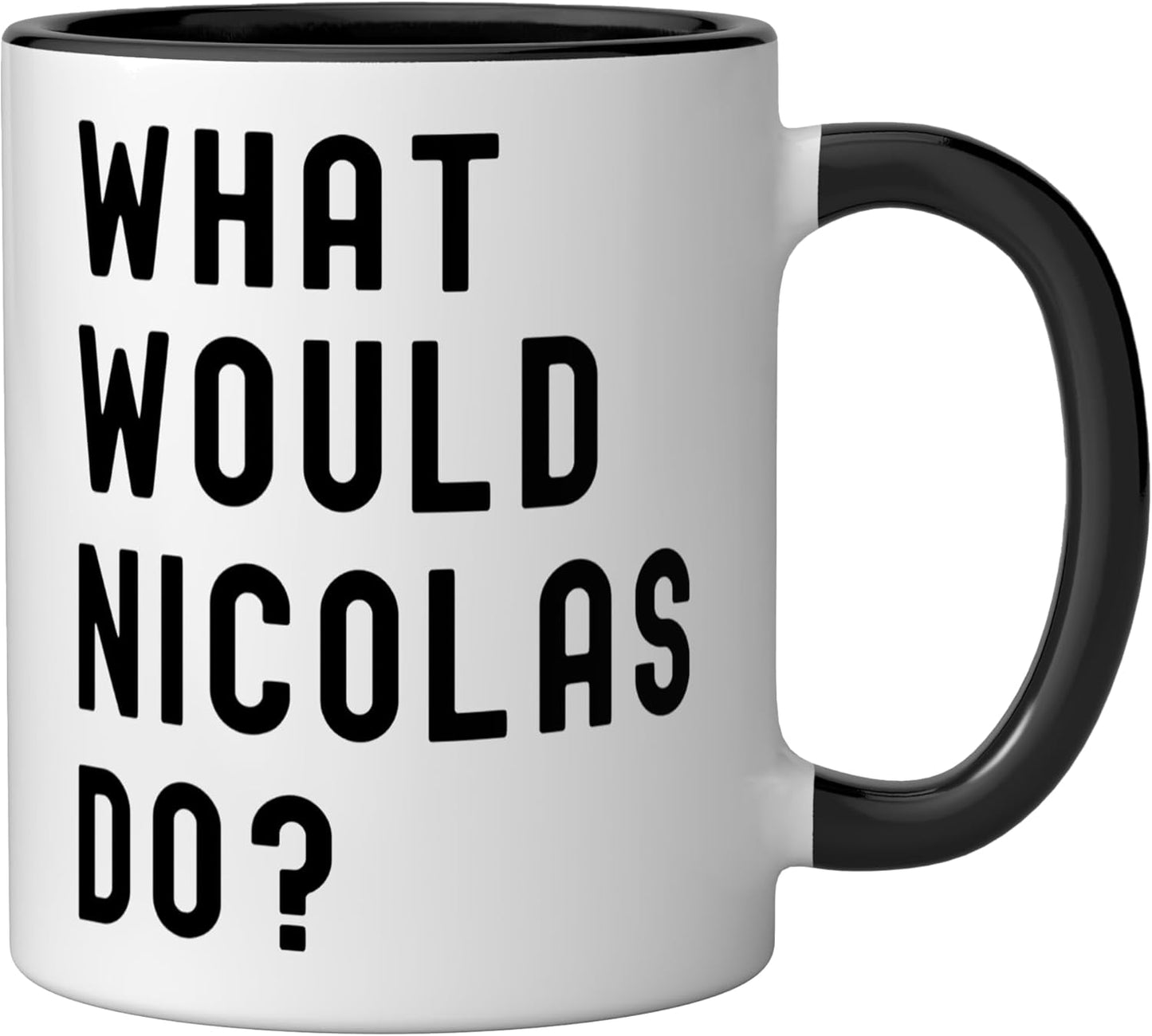 Taza cerámica What Would Nicolas Do? Negro/Blanco