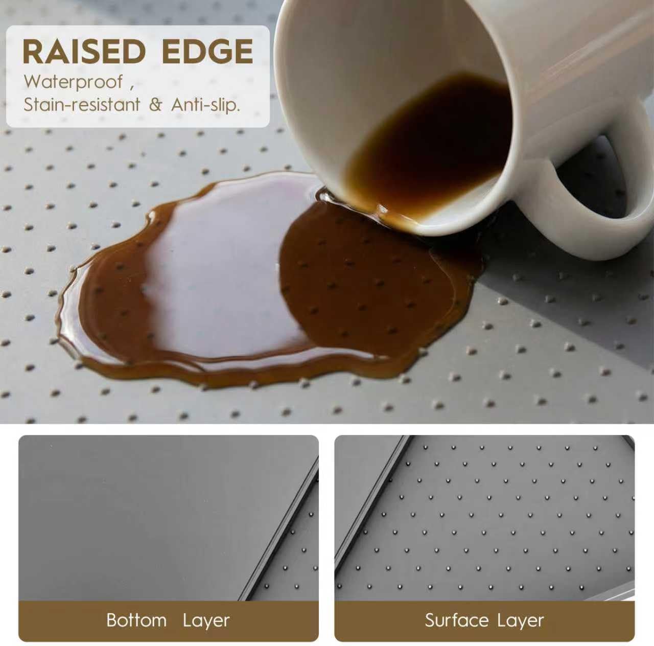 Tapete silicona 10x14pulg encimera café resistente calor