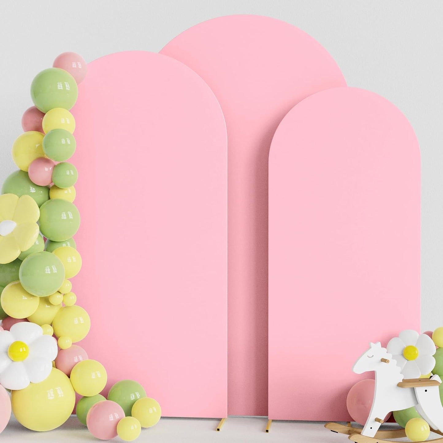 Arco Boda Fundas Elastano 7.2x6.6x6ft 3 Pzas Rosa