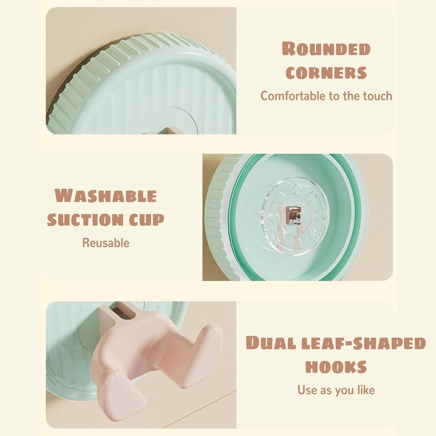 Ganchos ventosa baño cocina azul rosa pack 2