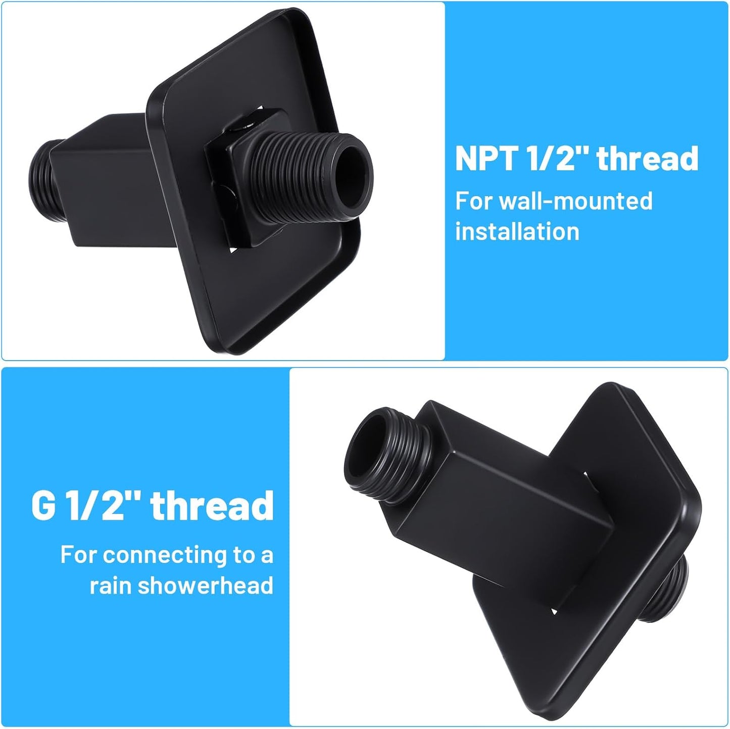 Extensor acero inox pulg cuadrada para lluvia fija