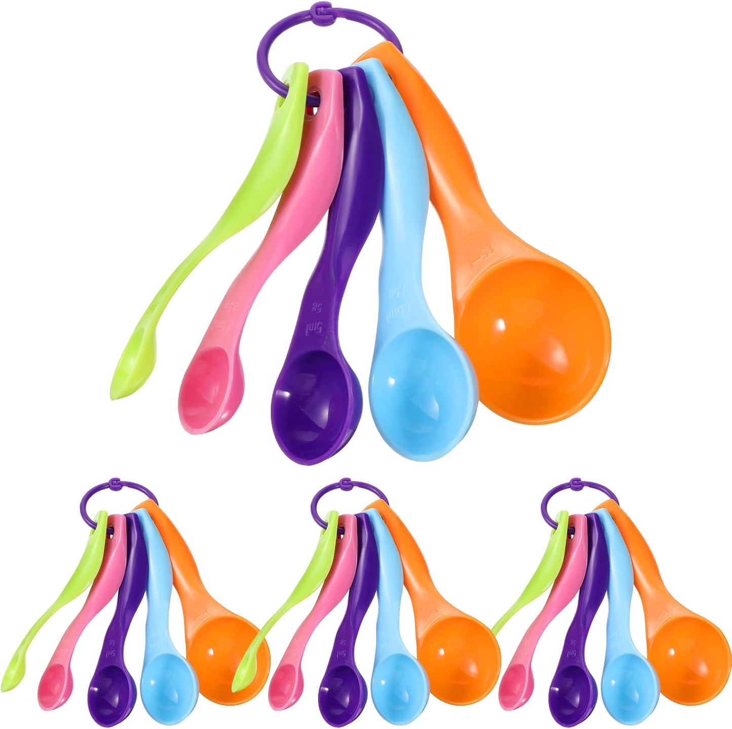 20 cucharas medidoras de plástico coloridas para cocina y hornear