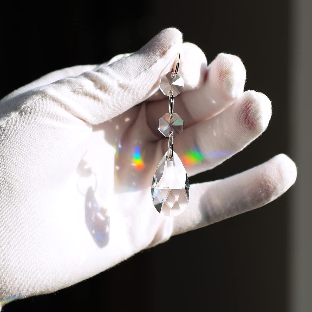 20 Pzas Cristal Lágrima Transparente Prismas Colgantes