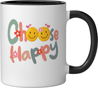 Taza cerámica positiva para hombres y mujeres Elija Happy Cute