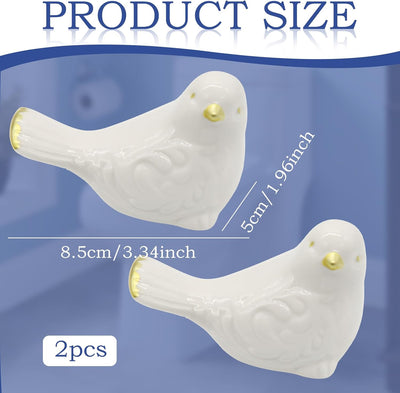 2 Pzas Decoración Perno Inodoro Estilo Pájaro Blanco
